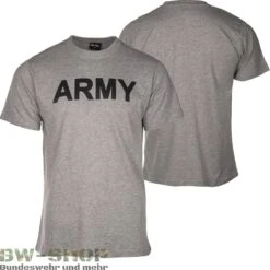 Mil-Tec Brandit US Hemd Ranger Langarm -Bundeswehr Und Mehr armytshirtgrau wz min 5244 US T Shirt Army bedruckt