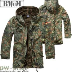 Original Bundeswehr Bordparka Bw Marine Parka -Bundeswehr Und Mehr bwumparkaflaggeflecktarn wz min 5325 BWuM Bundeswehr Parka mit Futter Flaggen