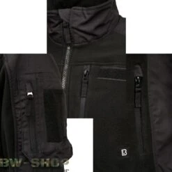 Brandit Jacke Britannia Winter -Bundeswehr Und Mehr fleecejackeripstopneuschwarzdetail wz min 5322 Brandit Fleecejacke RipStop