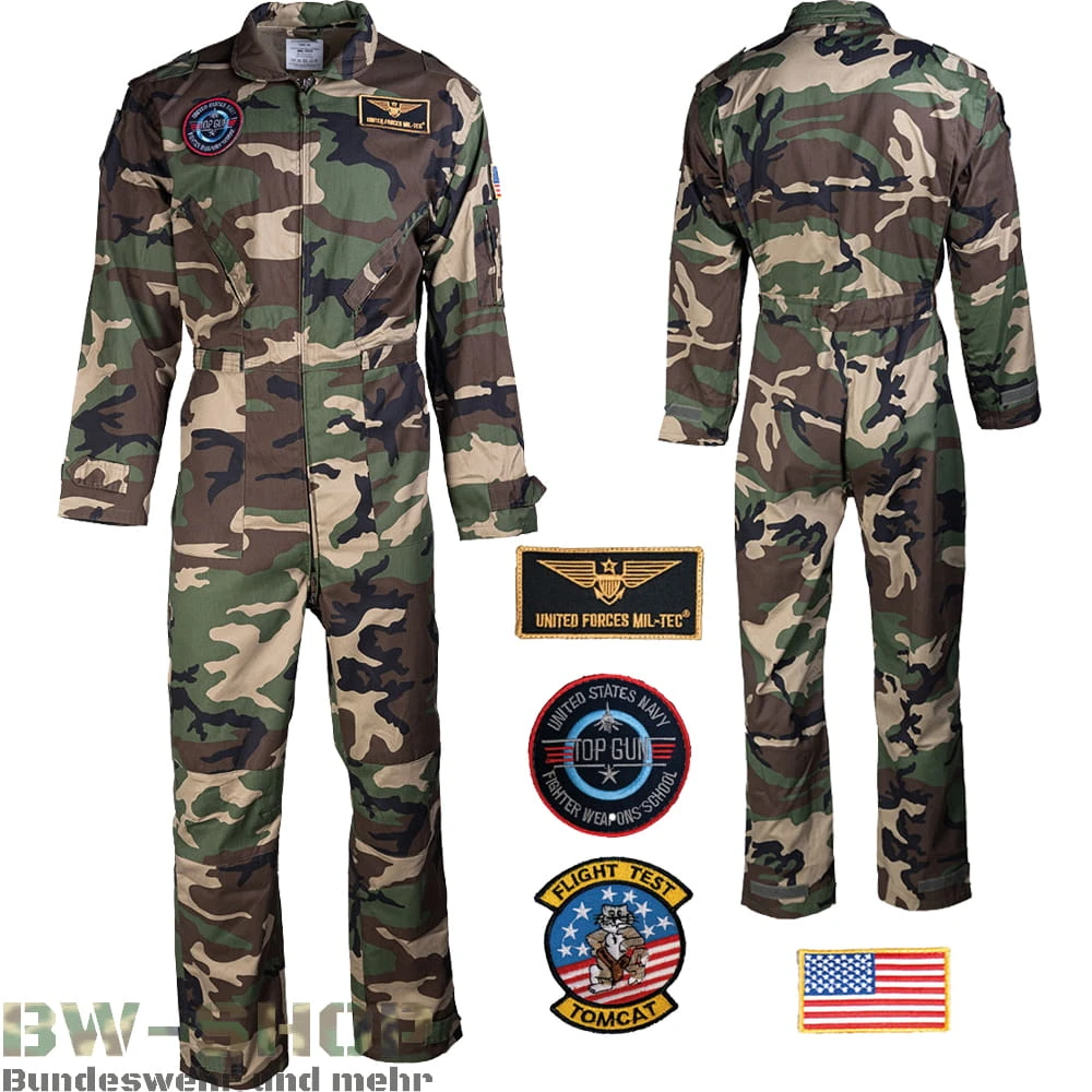 Original Bundeswehr Panzerkombi Flecktarn mit Futter Mil-Tec Original Bundeswehr Panzerkombi Flecktarn Mit Futter -Bundeswehr Und Mehr uspilotenkombimabzeichenwoodland 5005 Bundeswehr Fliegerkombi Neu Bw Pilotenkombi Overall Kombi bw 5005 US Army Fliegerkombi mit Abzeichen Armee Pilotenkombi Overall Kombi